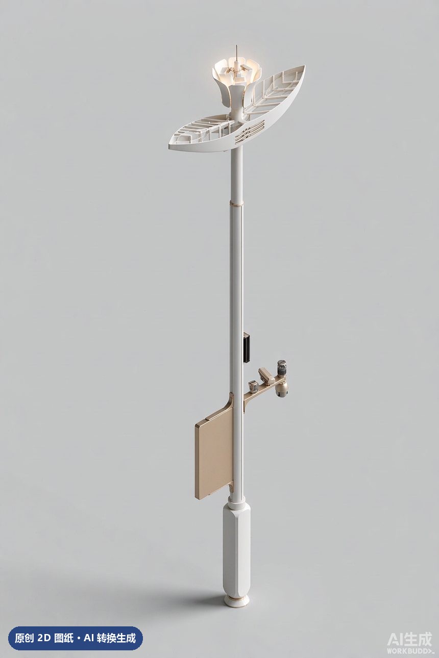 MJZ-ZH-ZJ-016 景观造型灯杆 3D效果图 日景